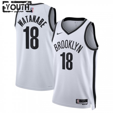 Dres Brooklyn Nets Yuta Watanabe 18 Nike 2022-23 Association Edition Bijela Swingman - Dječji